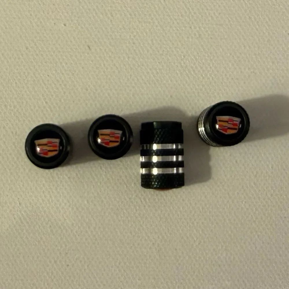 Cadillac Valve Stem Caps in Black Set of 4 NWT